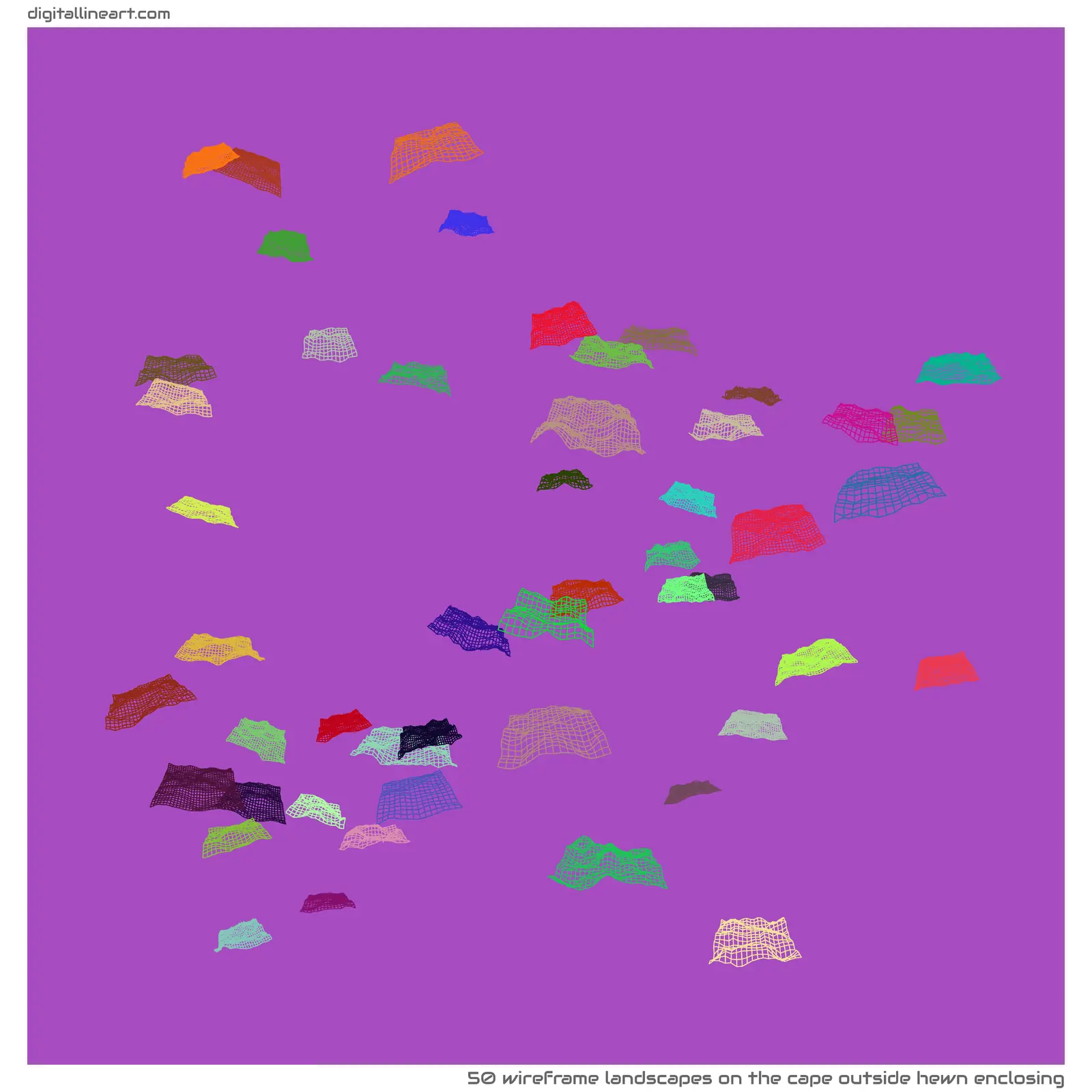 The Cape outside Hewn Enclosing — 50 wireframe landscapes