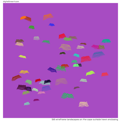 The Cape outside Hewn Enclosing — 50 wireframe landscapes