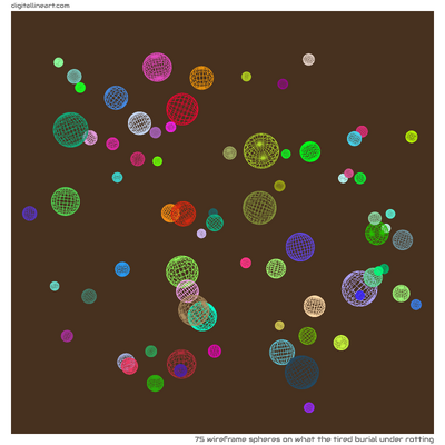 What the Tired Burial under Rotting — 75 wireframe spheres