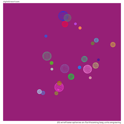 Forthcoming Bog unto Engraving — 25 wireframe spheres