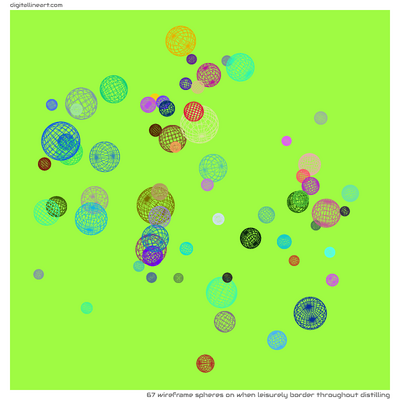 When Leisurely Border throughout Distilling — 67 wireframe spheres