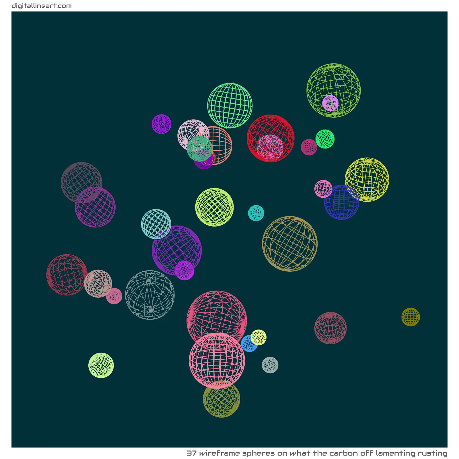 What the Carbon off Lamenting Rusting — 37 wireframe spheres