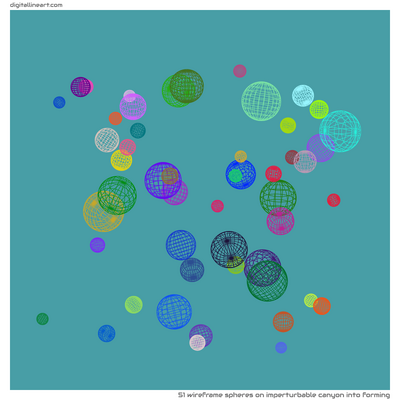 Imperturbable Canyon into Forming — 51 wireframe spheres