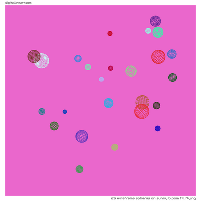 Sunny Bloom till Flying — 25 wireframe spheres