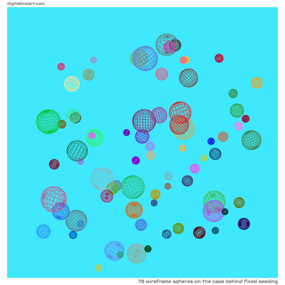 The Cape behind Fixed Seeding — 78 wireframe spheres
