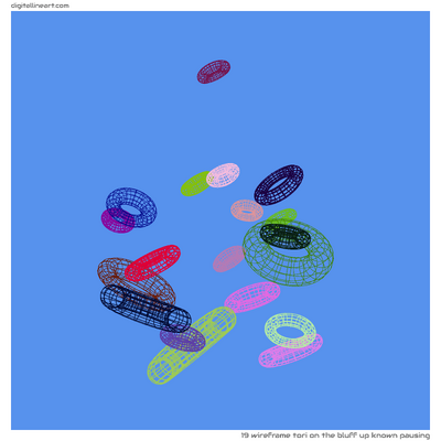 The Bluff up Known Pausing — Wireframe Tori, 19 elements