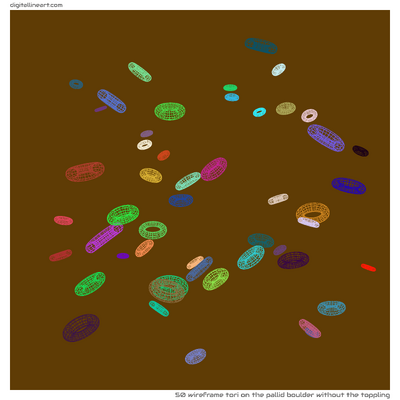 The Pallid Boulder without the Toppling — Wireframe Tori, 50 elements