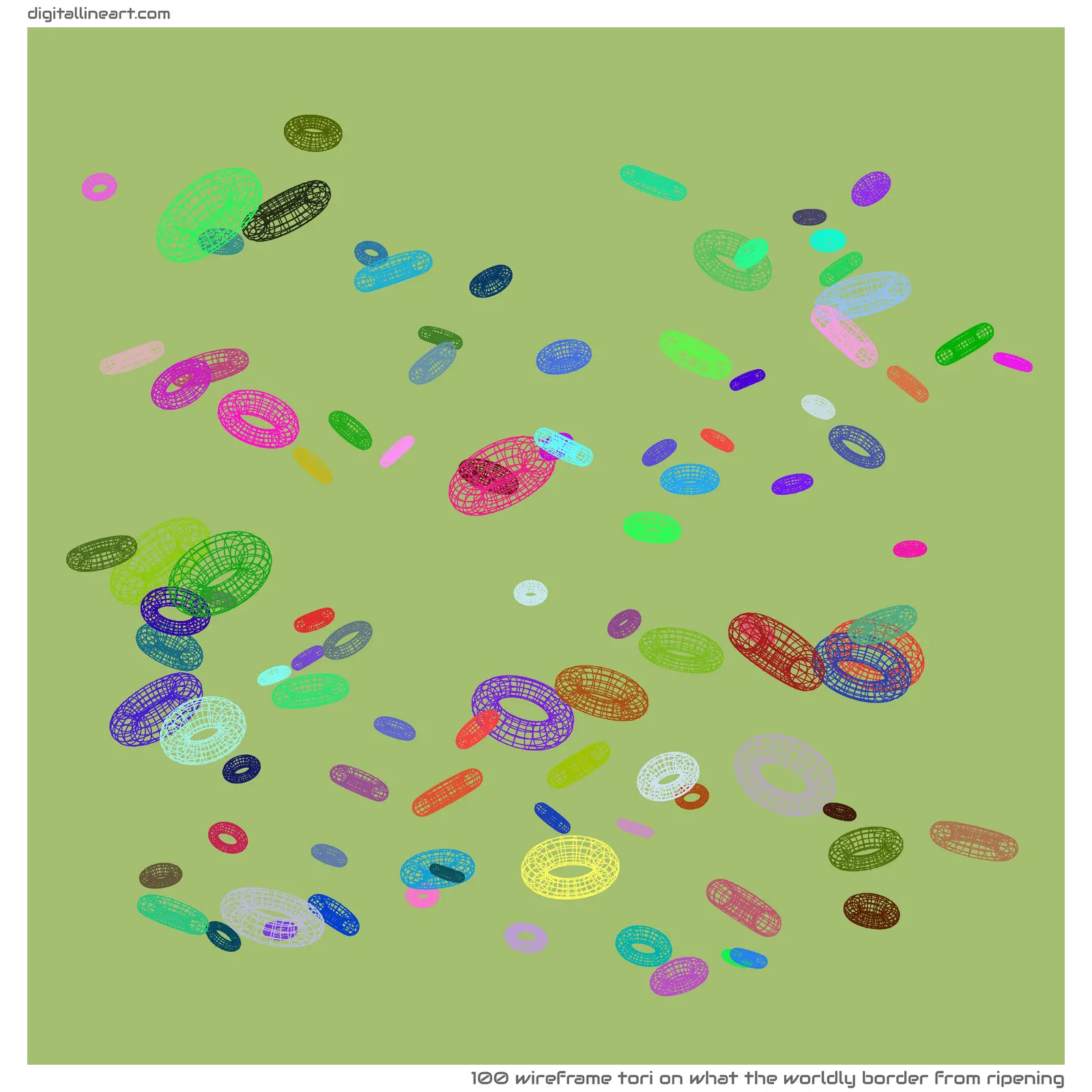 What the Worldly Border from Ripening — Wireframe Tori, 100 elements
