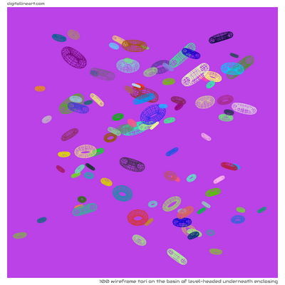 The Basin of Level-headed underneath Enclosing — Wireframe Tori, 100 elements
