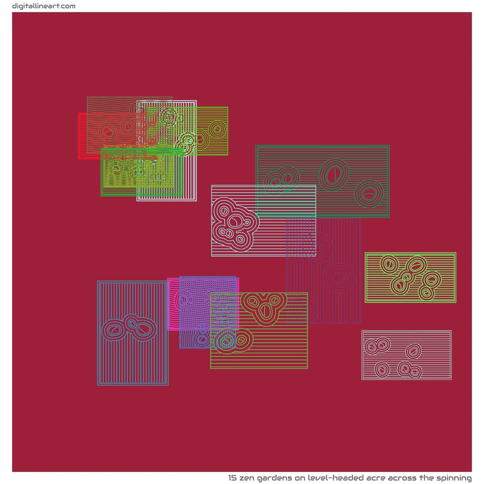 Level-headed Acre across the Spinning — 15 zen gardens