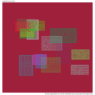 Level-headed Acre across the Spinning — 15 zen gardens