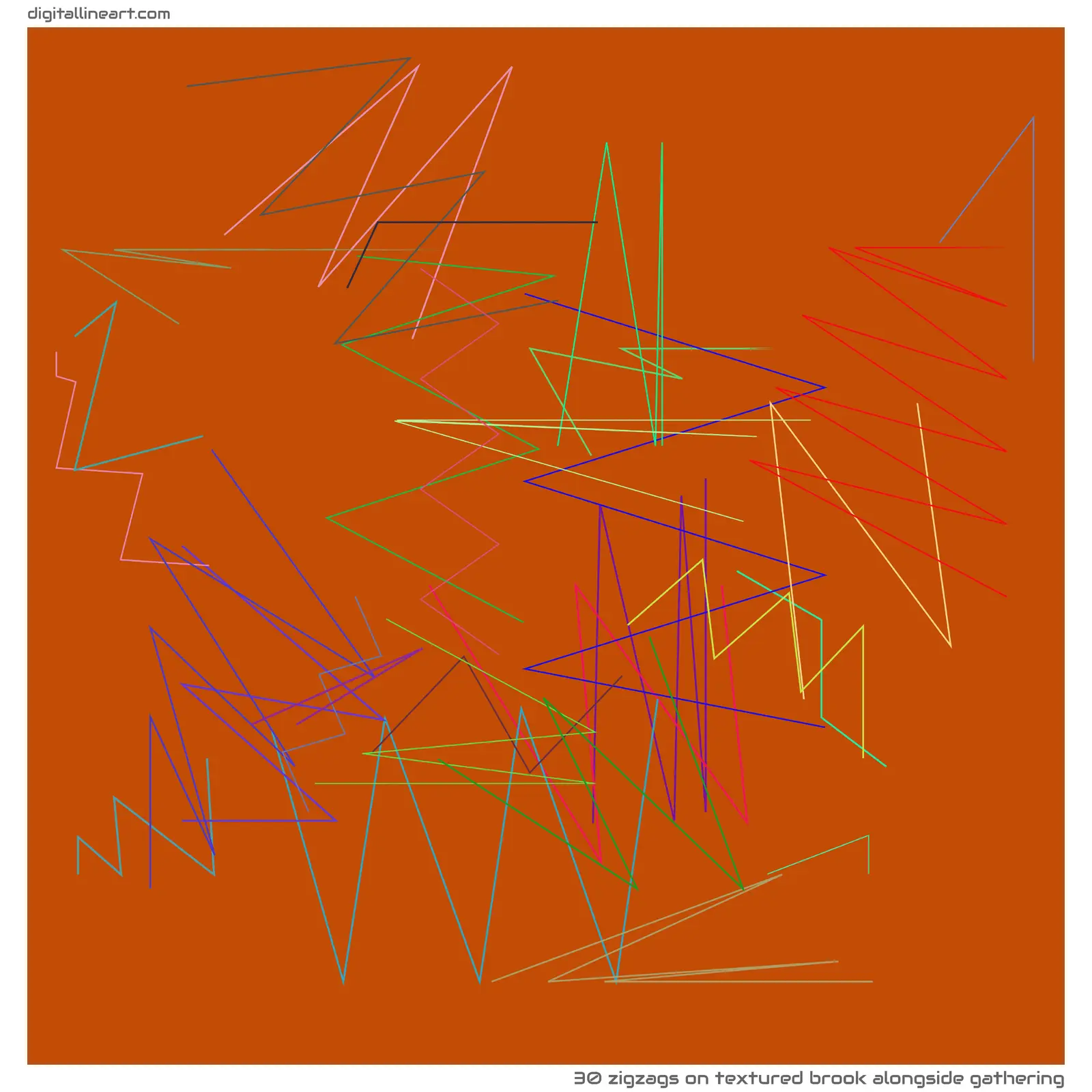 Textured Brook alongside Gathering — 30 zigzags