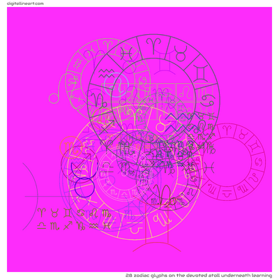 The Devoted Atoll underneath Learning — 28 zodiac glyphs