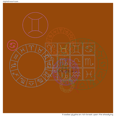 Rich Brook upon the Steadying — 11 zodiac glyphs