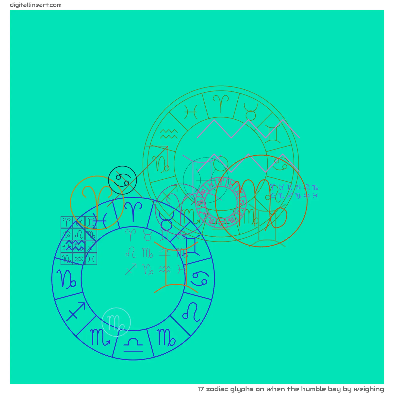 When the Humble Bay by Weighing — 17 zodiac glyphs