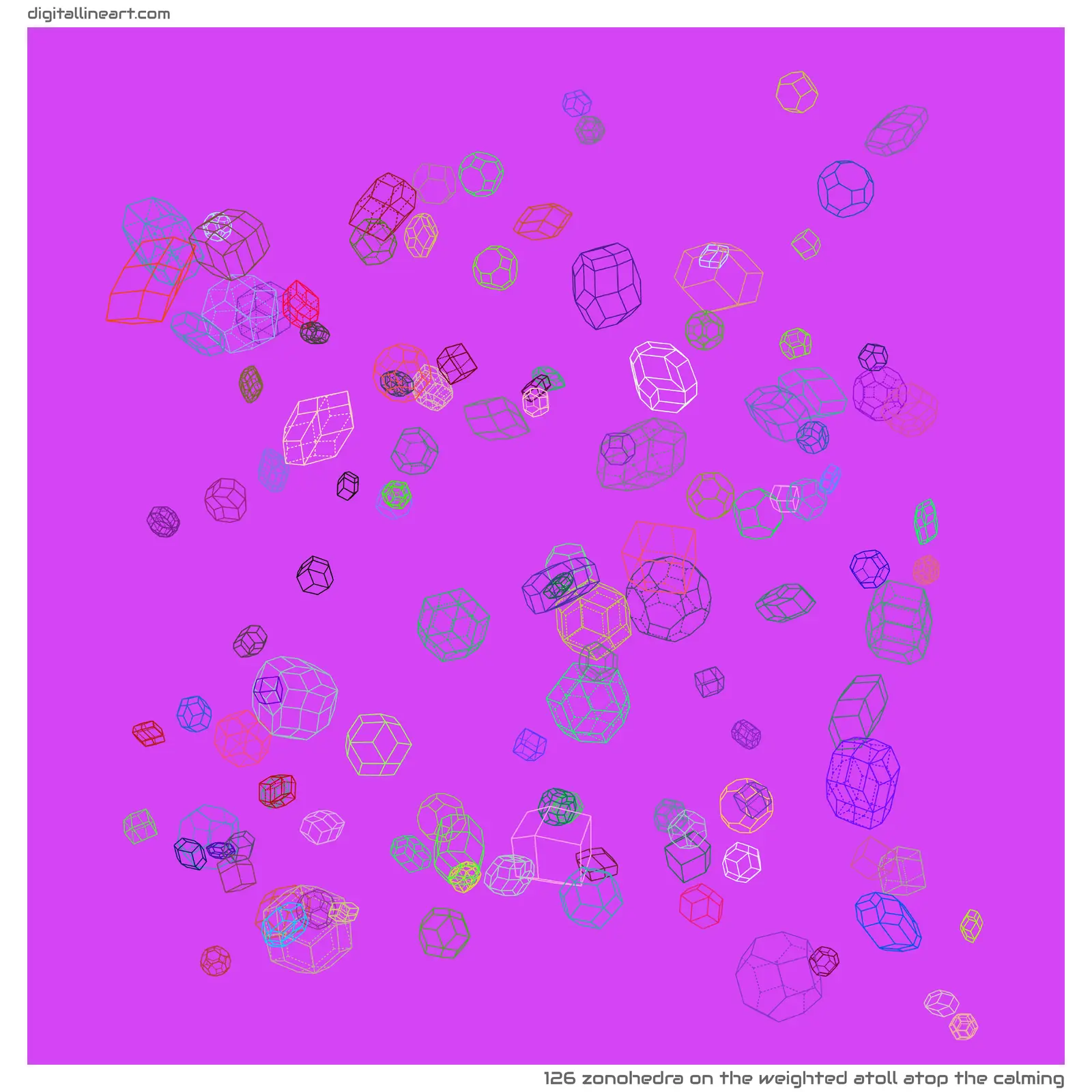 The Weighted Atoll atop the Calming — Zonohedra, 126 elements