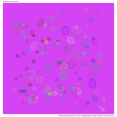 The Weighted Atoll atop the Calming — Zonohedra, 126 elements