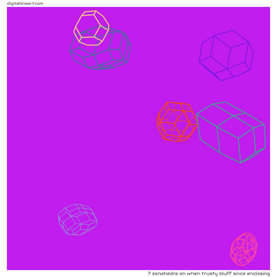 When Trusty Bluff Since Enclosing — Zonohedra, 7 elements