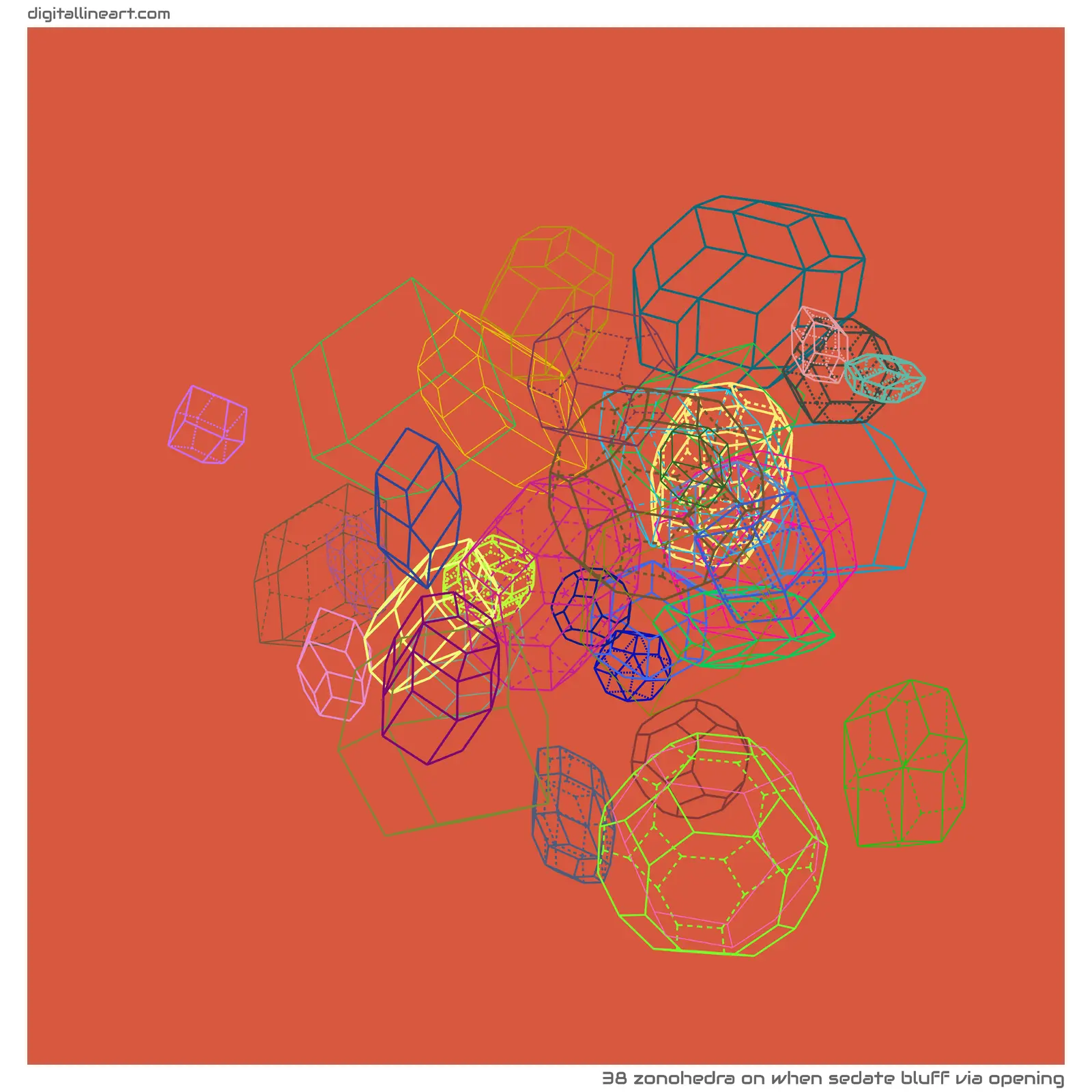 When Sedate Bluff via Opening — Zonohedra, 38 elements