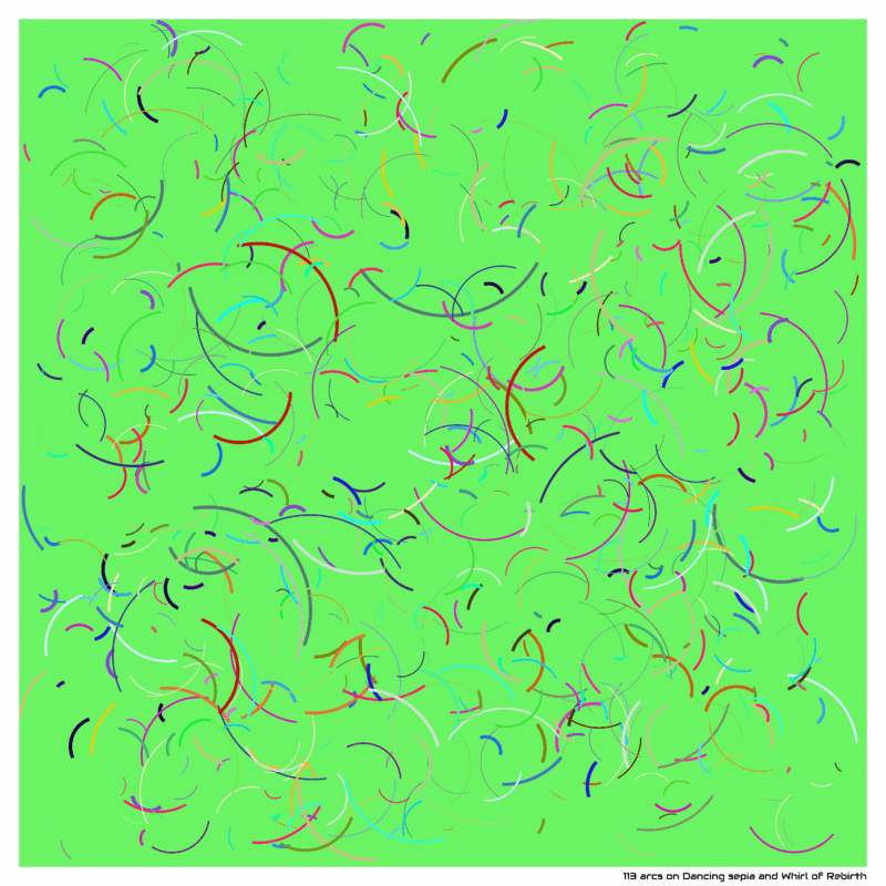 113 arcs on Dancing sepia and Whirl of Rebirth