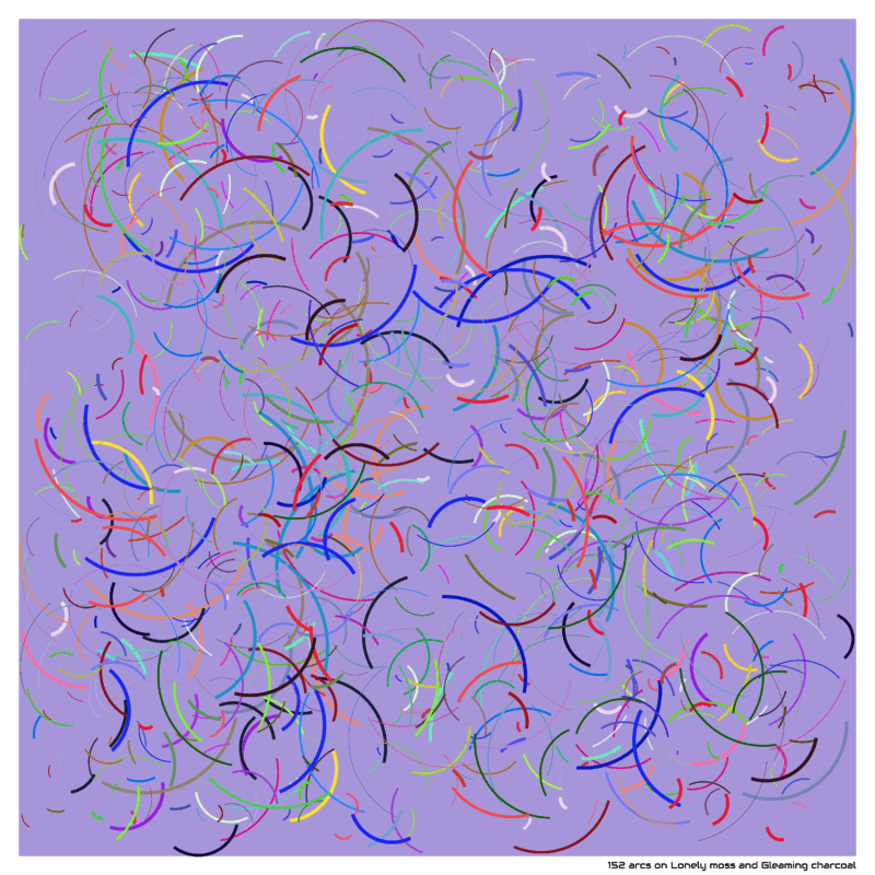 152 arcs on Lonely moss and Gleaming charcoal