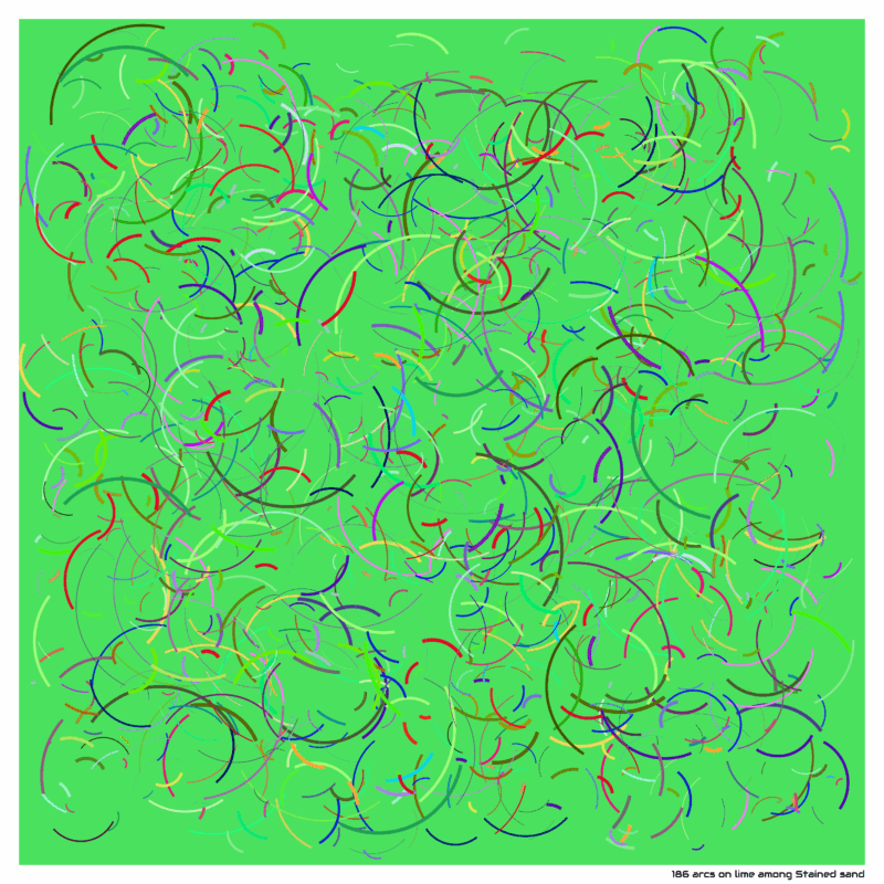 186 arcs on lime among Stained sand
