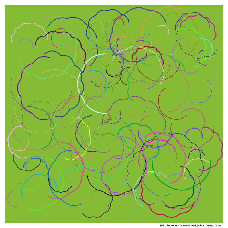 152 blades on Translucent jade chasing Dream