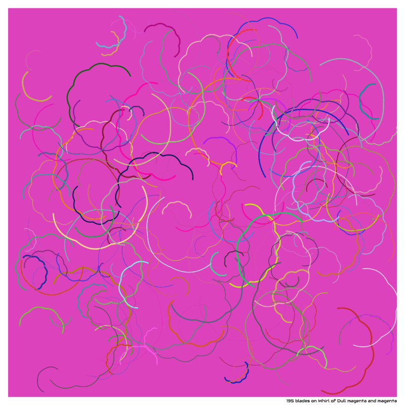 195 blades on Whirl of Dull magenta and magenta