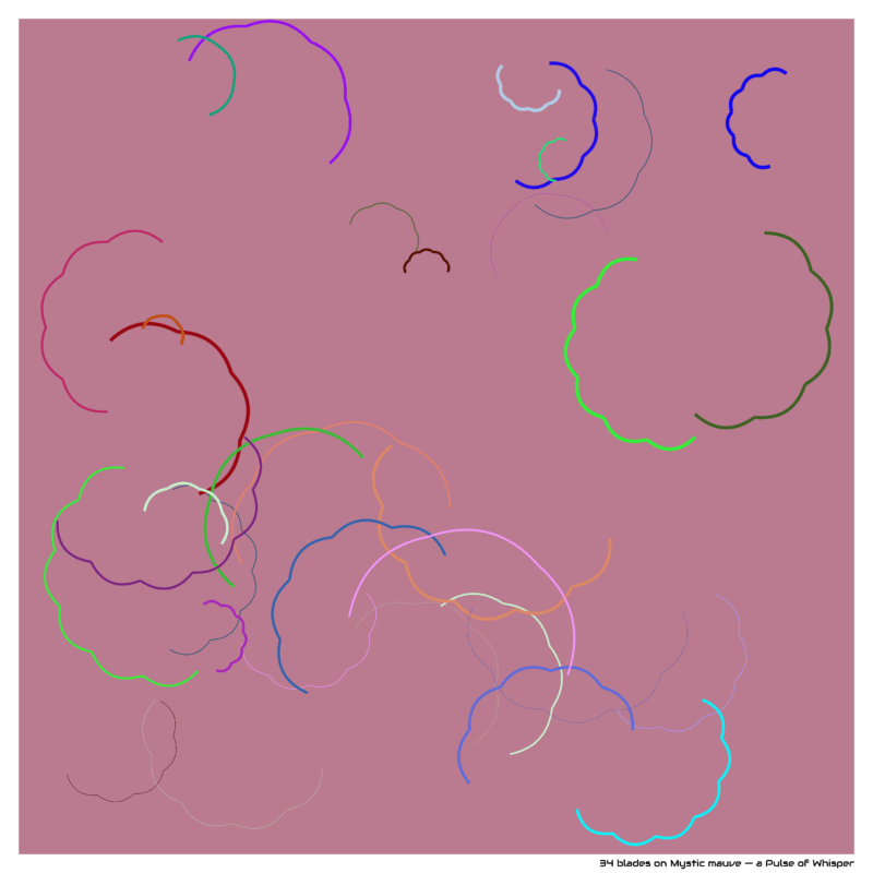 34 blades on Mystic mauve — a Pulse of Whisper