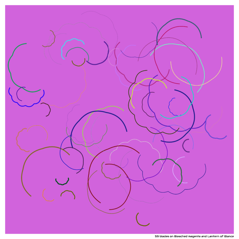 59 blades on Bleached magenta and Lantern of Glance