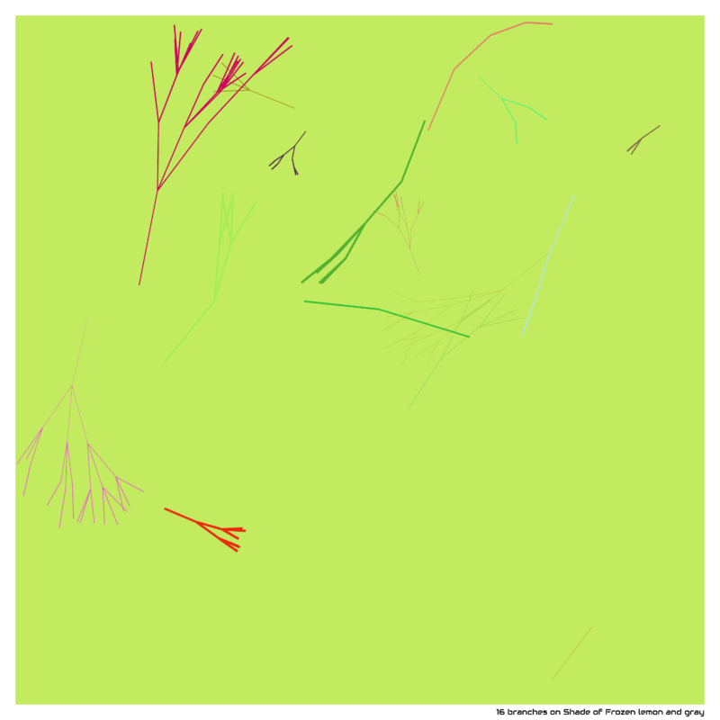 16 branches on Shade of Frozen lemon and gray