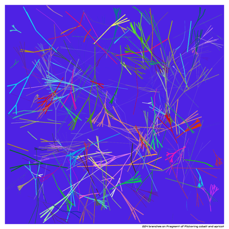 224 branches on Fragment of Flickering cobalt and apricot