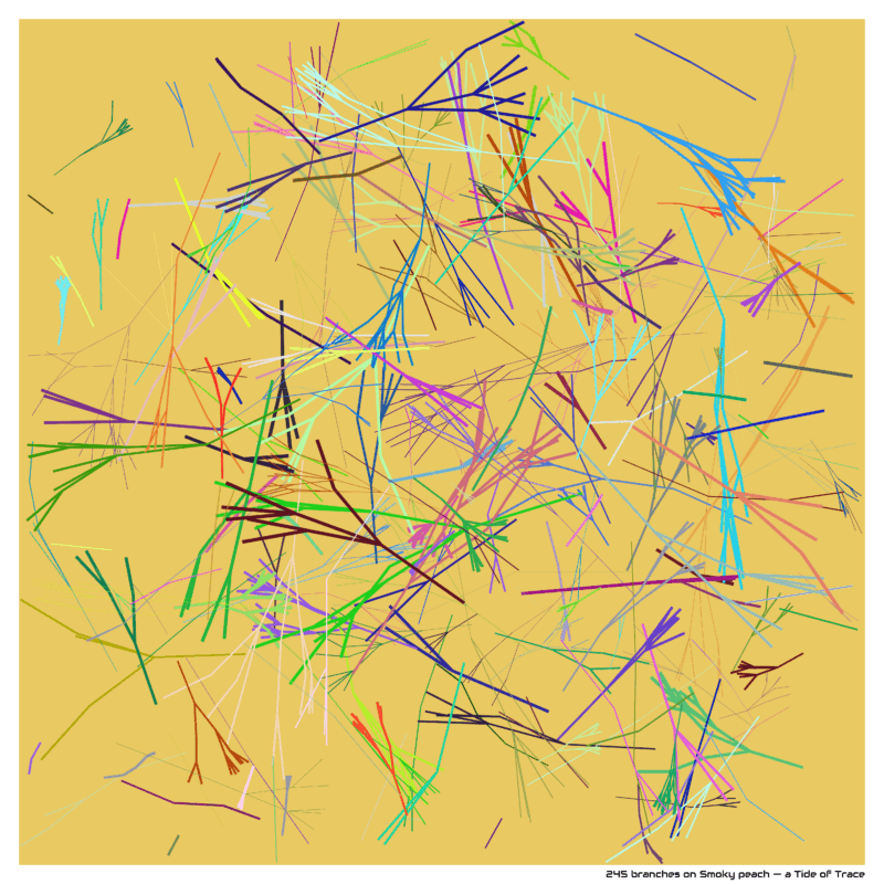 245 branches on Smoky peach — a Tide of Trace