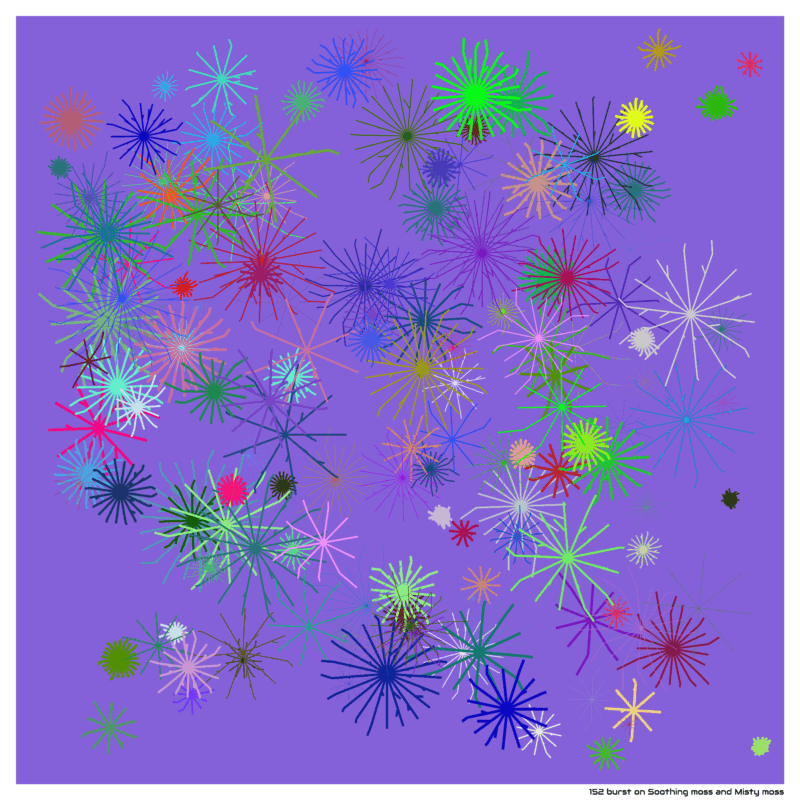 152 burst on Soothing moss and Misty moss