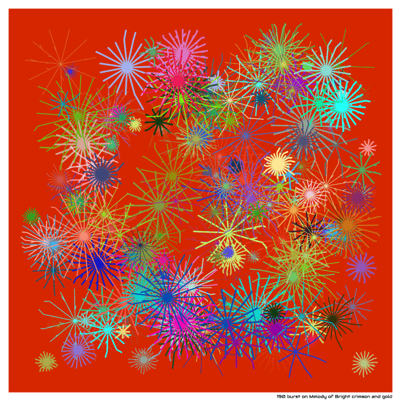 190 burst on Melody of Bright crimson and gold