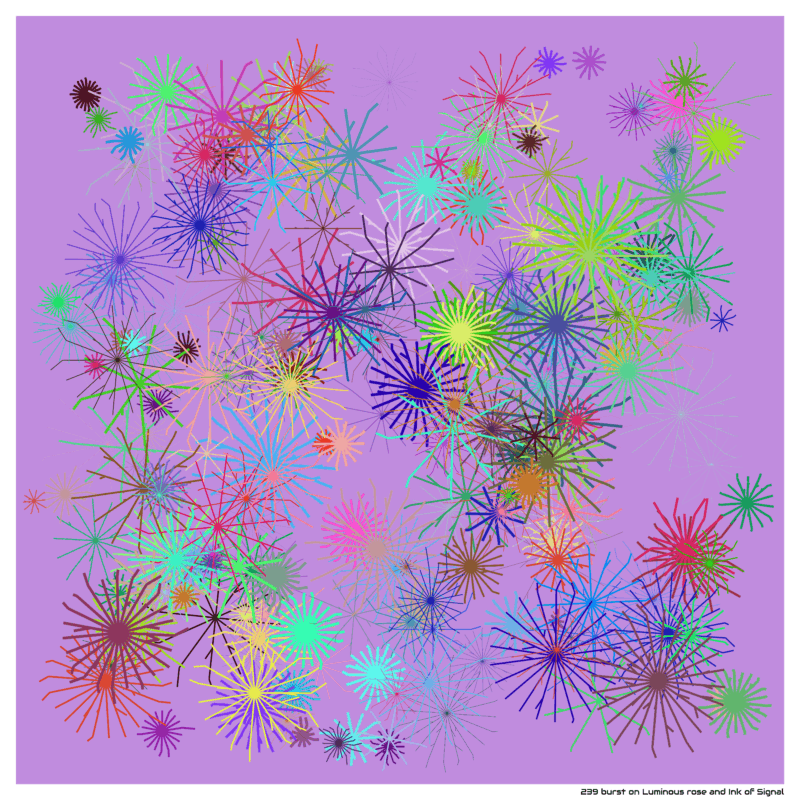 239 burst on Luminous rose and Ink of Signal