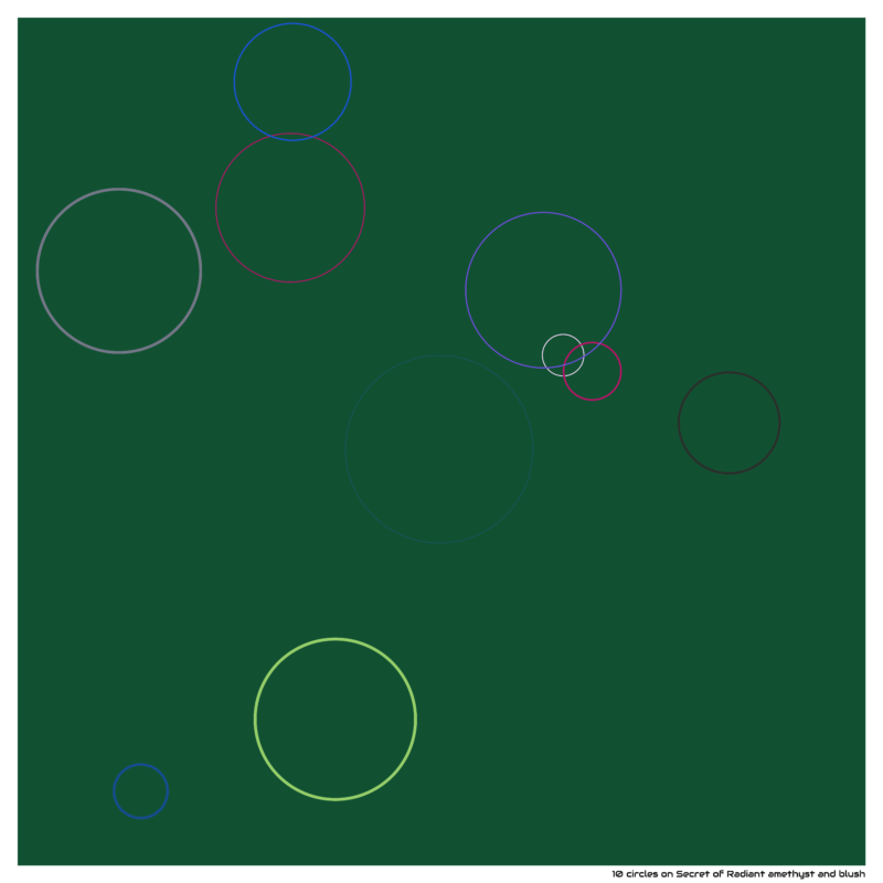 10 circles on Secret of Radiant amethyst and blush