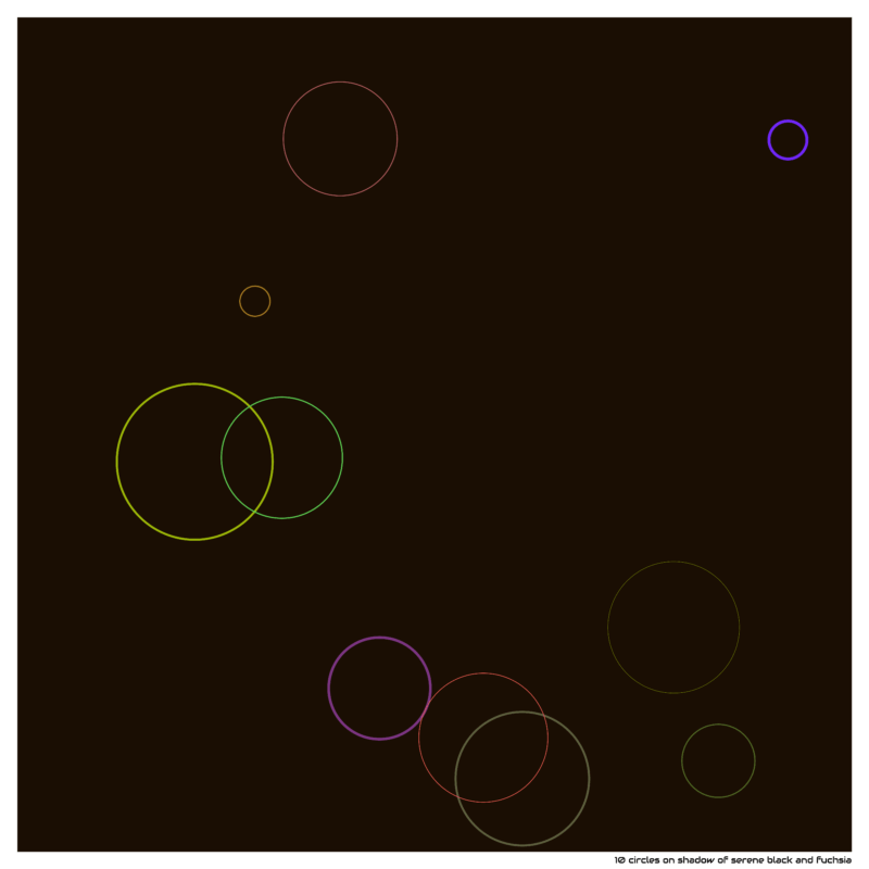 10 circles on shadow of serene black and fuchsia