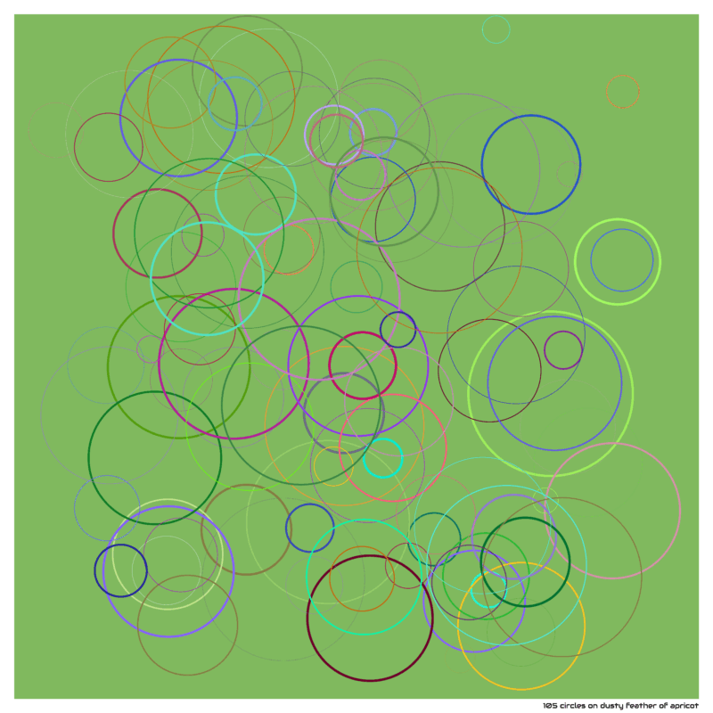 105 circles on dusty feather of apricot