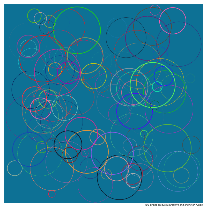 106 circles on dusky graphite and shrine of fusion