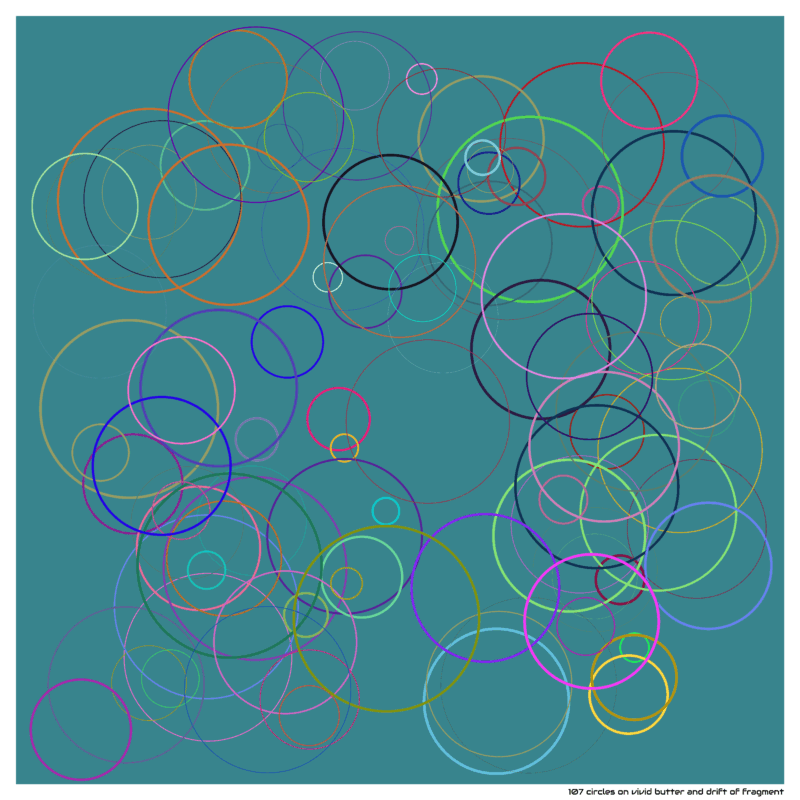 107 circles on vivid butter and drift of fragment
