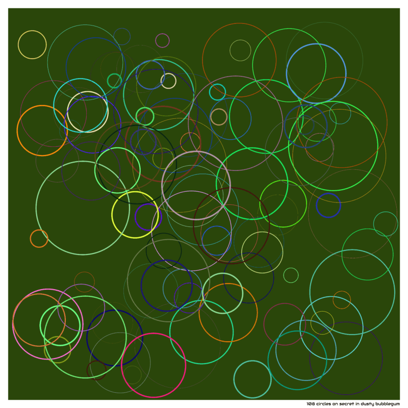 108 circles on secret in dusty bubblegum