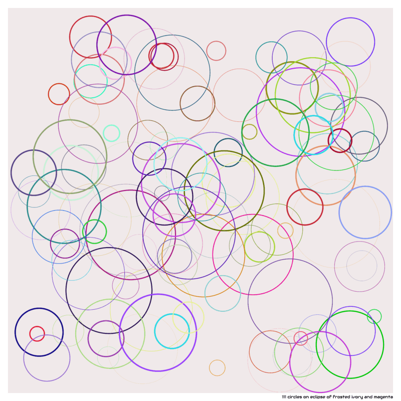 111 circles on eclipse of frosted ivory and magenta
