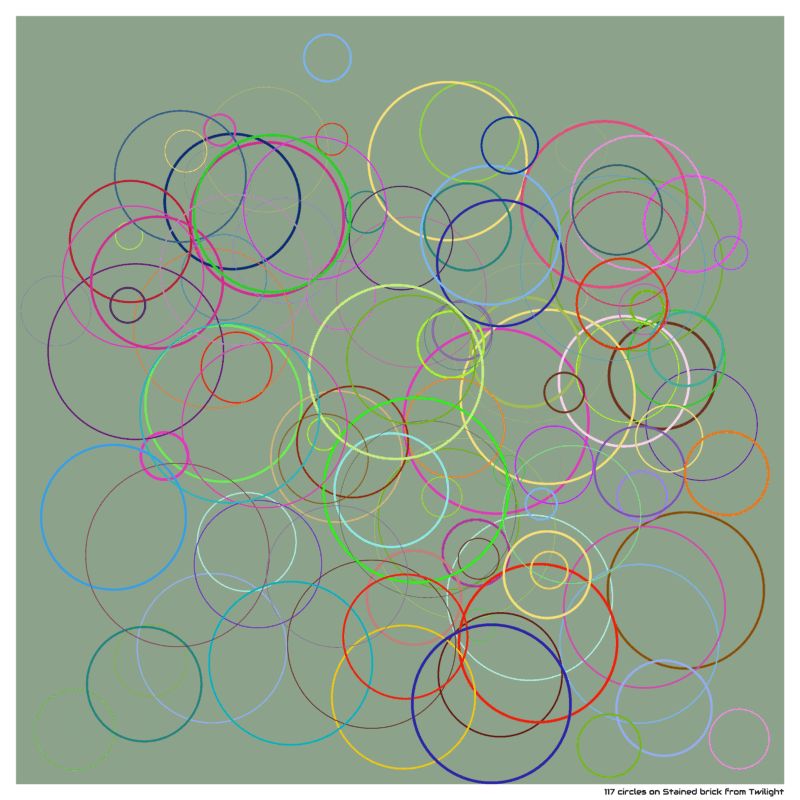 117 circles on Stained brick from Twilight