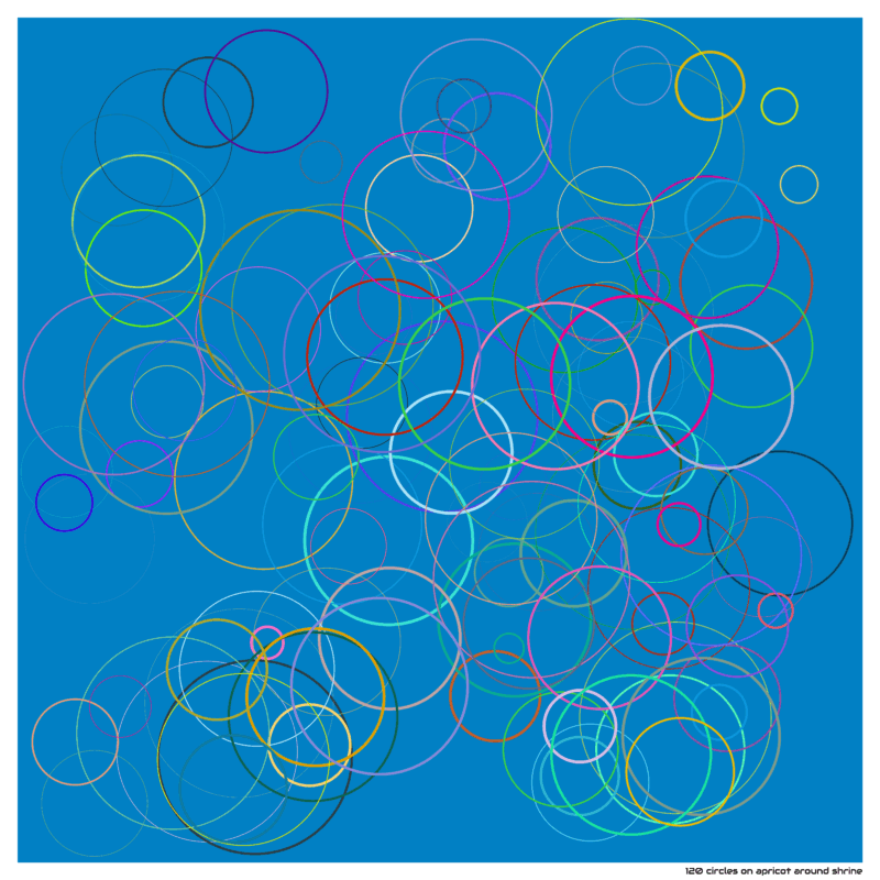 120 circles on apricot around shrine