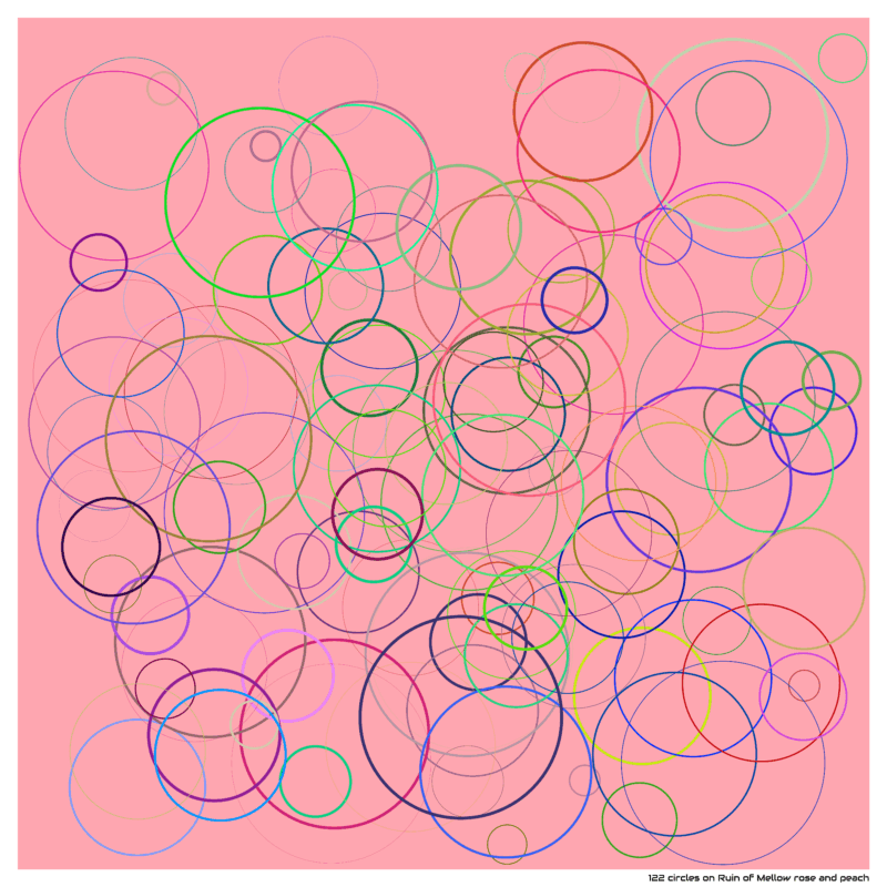 122 circles on Ruin of Mellow rose and peach
