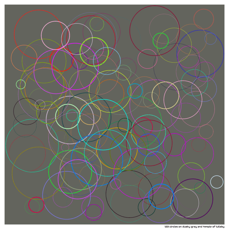 123 circles on dusky gray and temple of lullaby