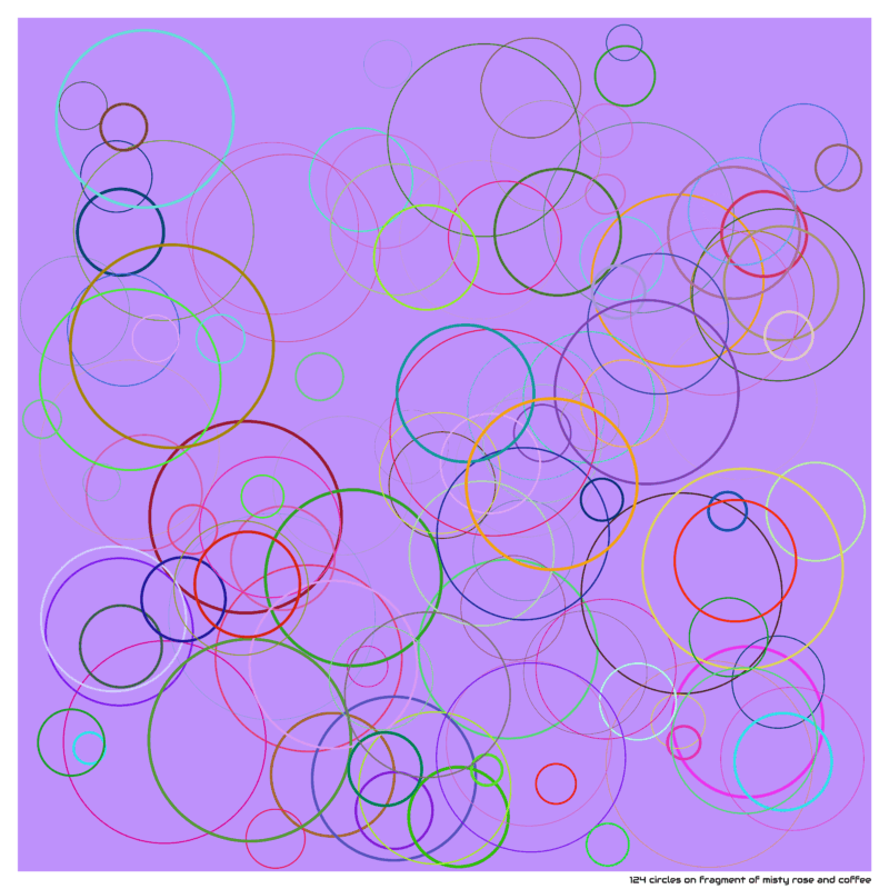 124 circles on fragment of misty rose and coffee