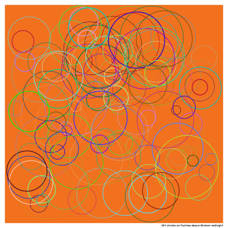 124 circles on fuchsia above Broken midnight