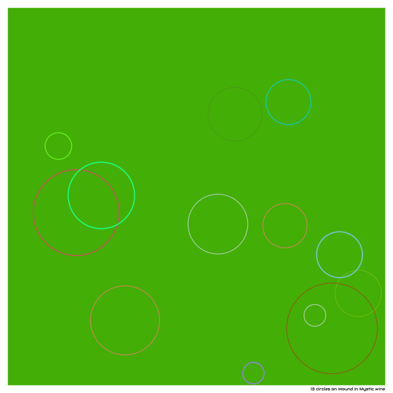 13 circles on Wound in Mystic wine